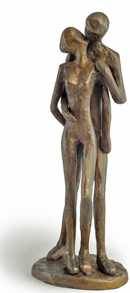 Couple Kissing Sculpture Bronze Modern or Contemporary Decor